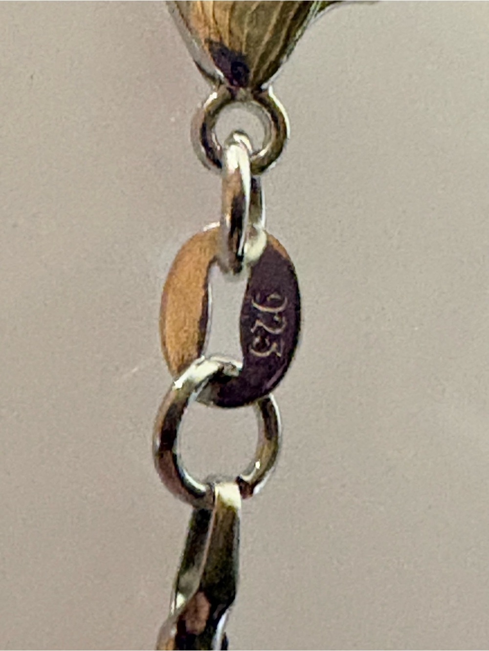 Sterling Silver Round Grey-Blue Stone Pendant Necklace - 18” - Picture 4 of 4